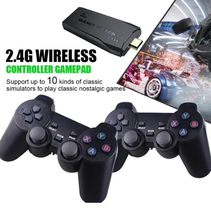 Videogame Stick 10mil Jogos 64gb 2 Controles Sem Fio Console Original Portátil Retro Antigo - Barzu