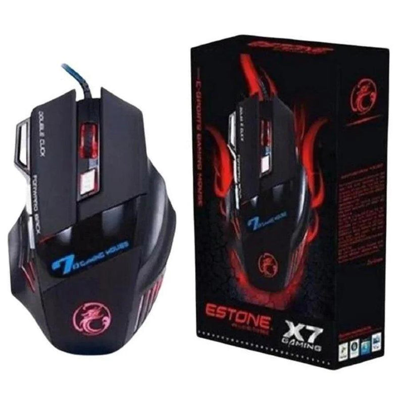 Mouse gamer para jogo computador 3200dpi com LED laser X7 USB - Barzu