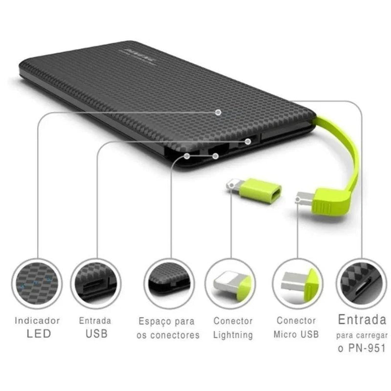 Carregador Portátil Pineng Power Bank 10.000mah - Barzu