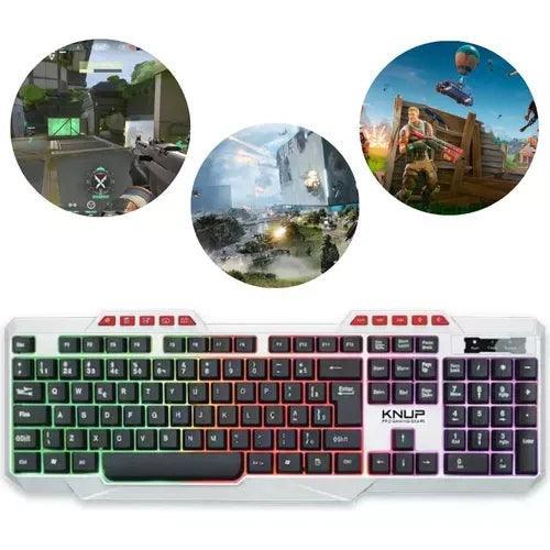 Teclado Gamer Mecânico Knup Kp Te120 Rgb Led - Barzu