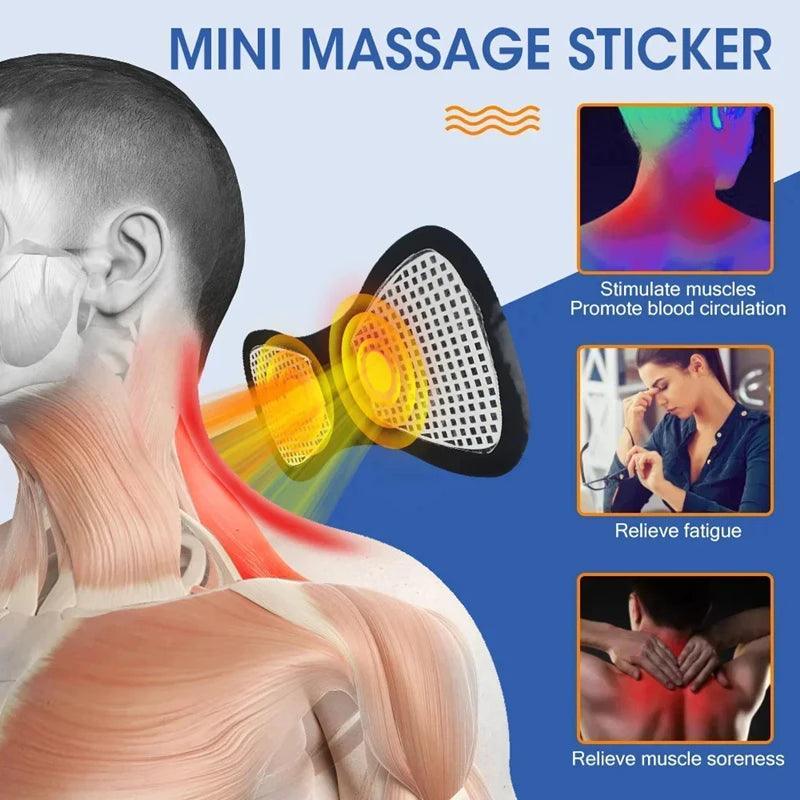 Mini Massageador EMS Estimulador Elétrico De Pescoço Portátil Para Alívio Da Dor Muscular - Barzu