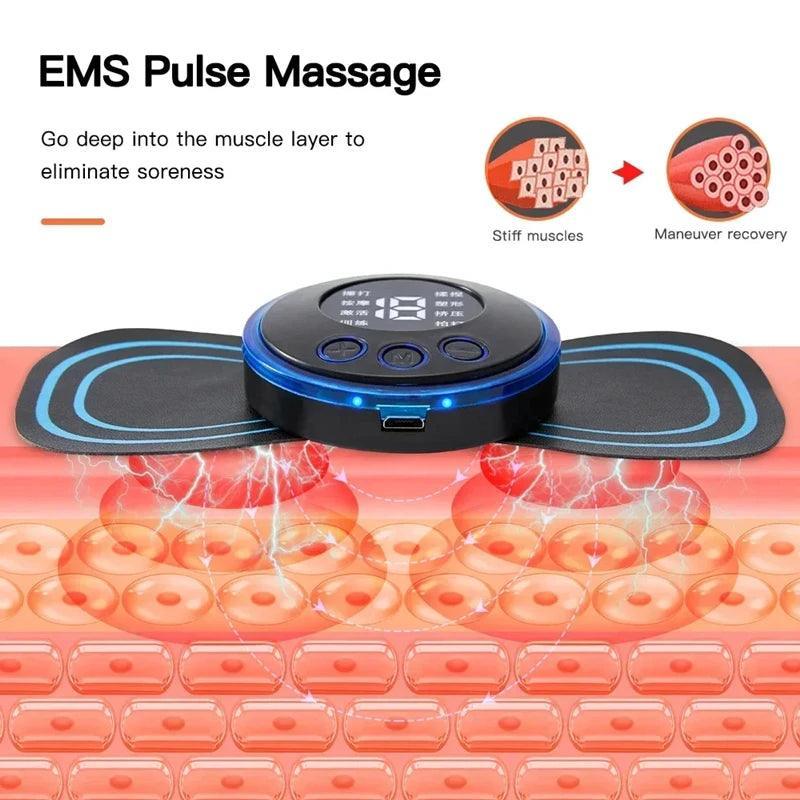 Mini Massageador EMS Estimulador Elétrico De Pescoço Portátil Para Alívio Da Dor Muscular - Barzu